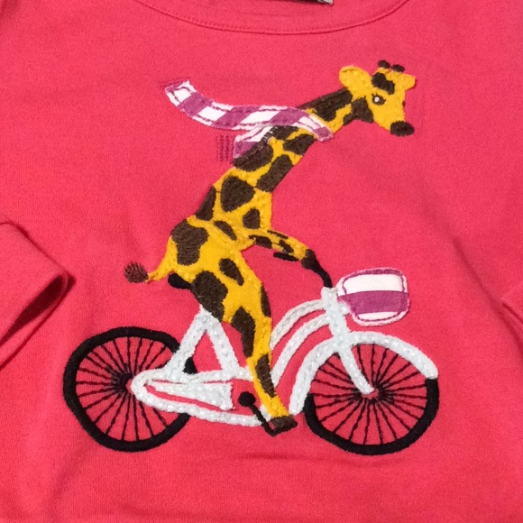 Adventure wear giraffe on bicycle sweatshirt 2T - Picture 2 of 3